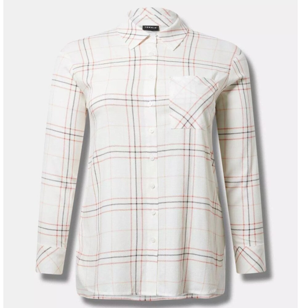 Torrid Drop Shoulder Button-Front Shirt
